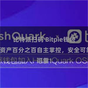 比特派扫码 Bitpie钱包：资产百分之百自主掌控，安全可靠！