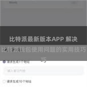 比特派最新版本APP 解决比特派钱包使用问题的实用技巧