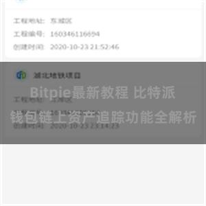 Bitpie最新教程 比特派钱包链上资产追踪功能全解析