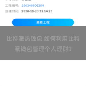 比特派热钱包 如何利用比特派钱包管理个人理财？