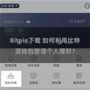 Bitpie下载 如何利用比特派钱包管理个人理财？