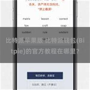 比特派苹果版 比特派钱包(Bitpie)的官方教程在哪里？
