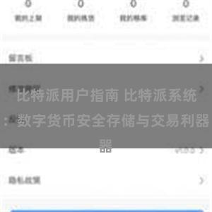 比特派用户指南 比特派系统：数字货币安全存储与交易利器