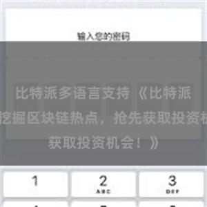 比特派多语言支持 《比特派推荐：挖掘区块链热点，抢先获取投资机会！》
