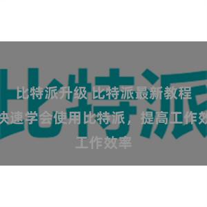 比特派升级 比特派最新教程：快速学会使用比特派，提高工作效率